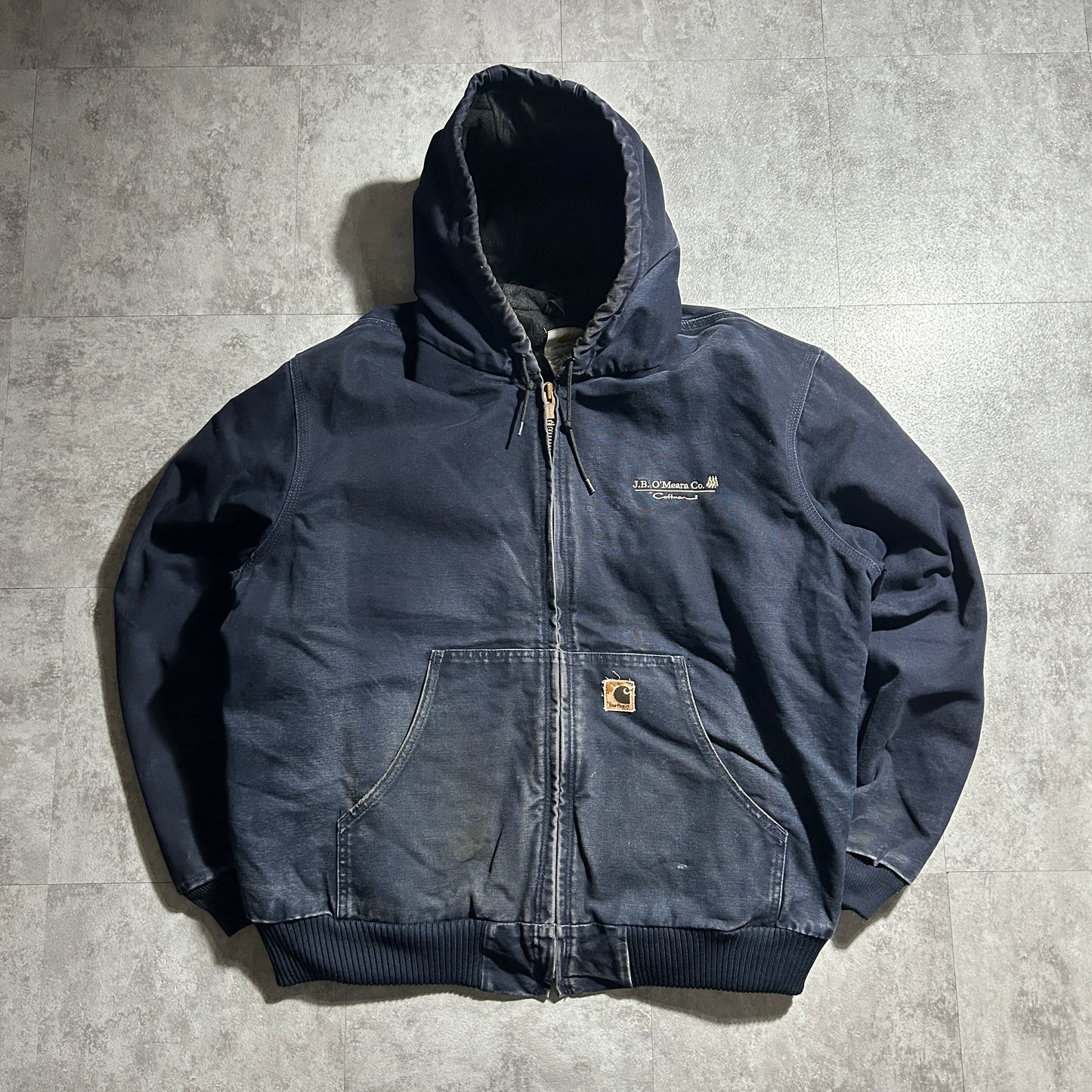 00s メキシコ　 USA生地製 ダークネイビー カーハート アクティブジャケット ダックXXL(2L)