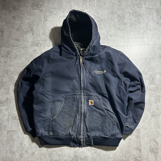 00s メキシコ　 USA生地製 ダークネイビー カーハート アクティブジャケット ダックXXL(2L)