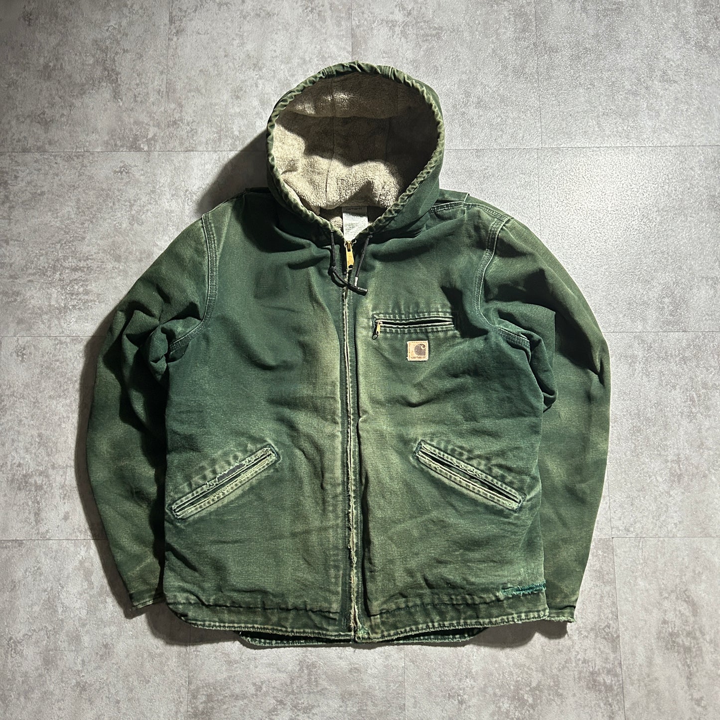 00s メキシコ　 USA生地製 グリーン カーハート アクティブジャケット ダックM
