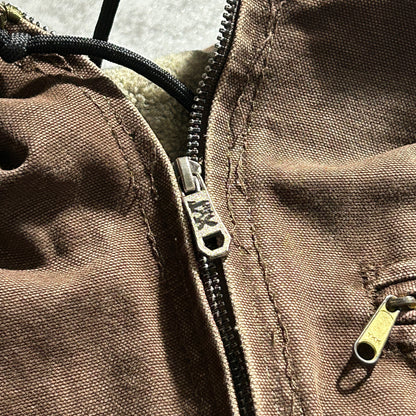 00s メキシコ製 USA生地 ダークブラウン カーハート アクティブジャケット ダックXXL(2L)