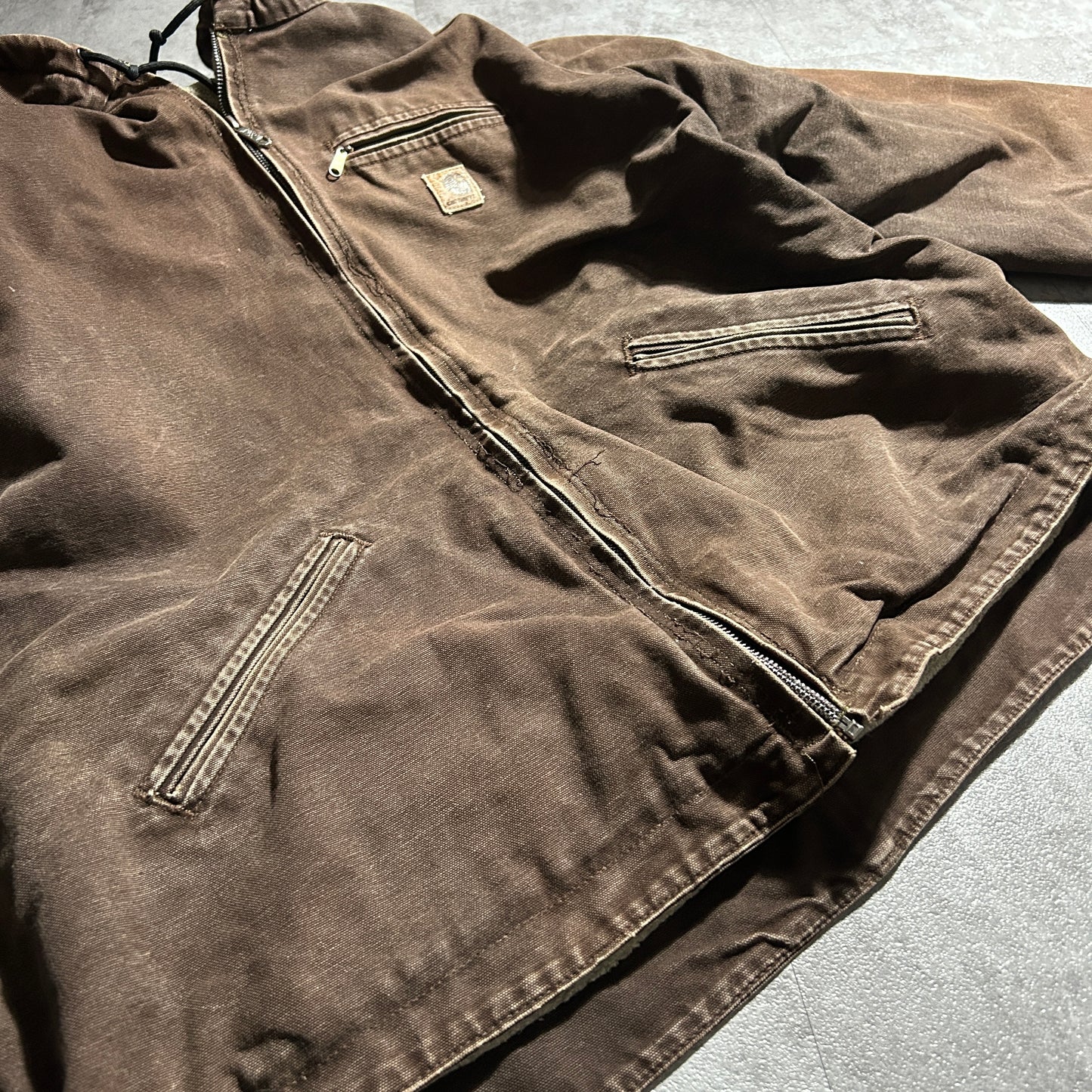 00s メキシコ製 USA生地 ダークブラウン カーハート アクティブジャケット ダックXXL(2L)