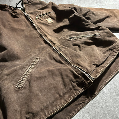 00s メキシコ製 USA生地 ダークブラウン カーハート アクティブジャケット ダックXXL(2L)