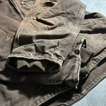 00s メキシコ製 USA生地 ダークブラウン カーハート アクティブジャケット ダックXXL(2L)