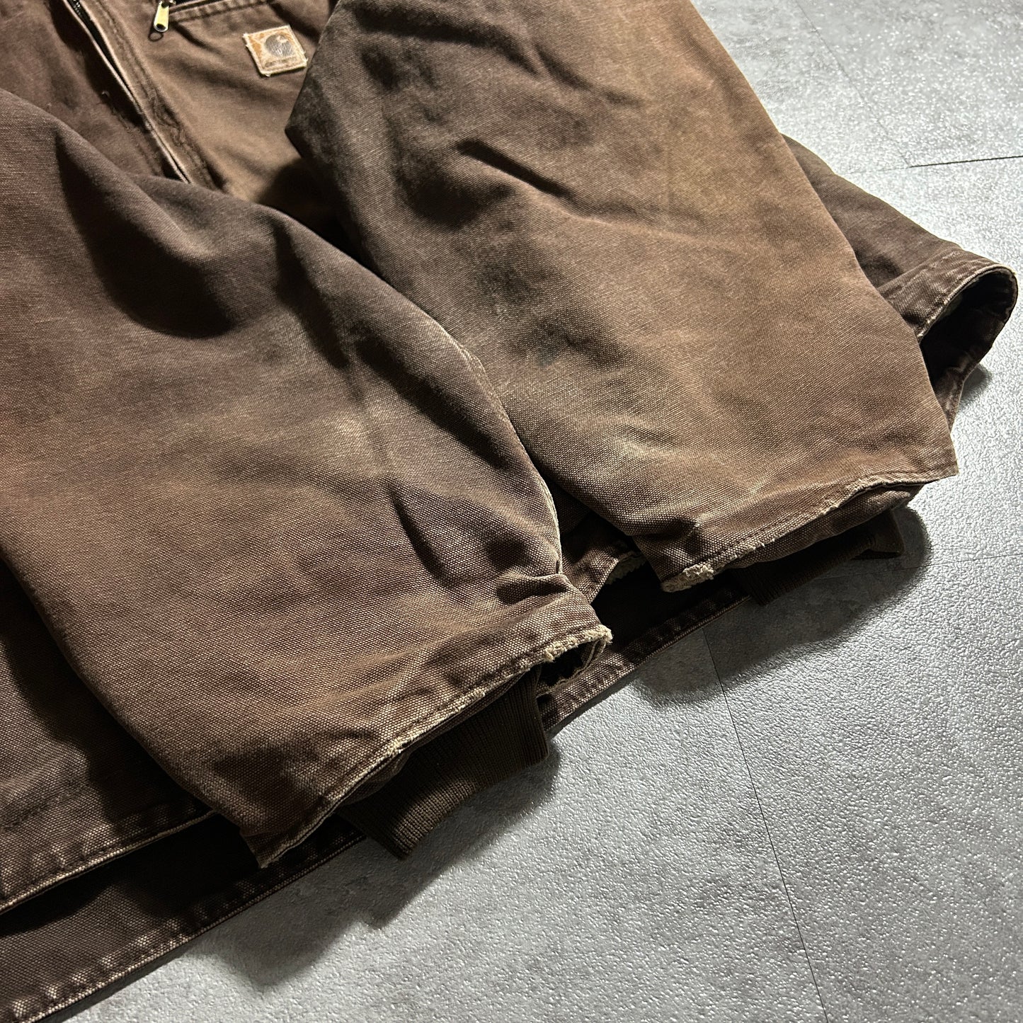 00s メキシコ製 USA生地 ダークブラウン カーハート アクティブジャケット ダックXXL(2L)