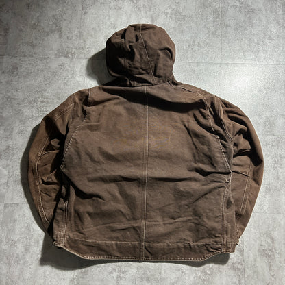 00s メキシコ製 USA生地 ダークブラウン カーハート アクティブジャケット ダックXXL(2L)