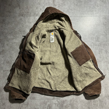 00s メキシコ製 USA生地 ダークブラウン カーハート アクティブジャケット ダックXXL(2L)