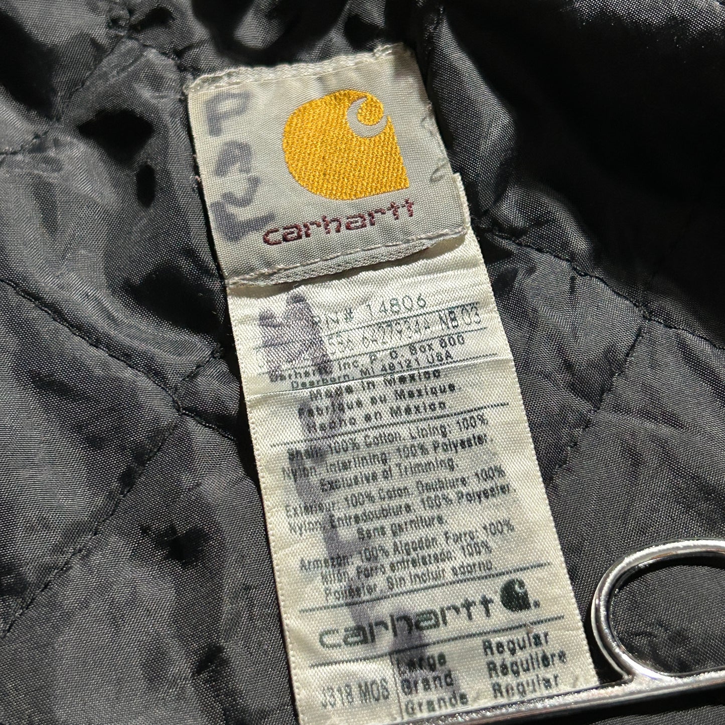 00s メキシコ製 モスグリーン カーハート アクティブジャケット ダックL