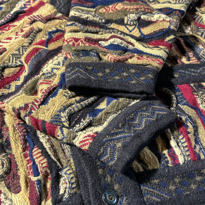 2000s COOGI 3D Knit Cardigan, Made in Australia, Size XL, 100% Cashmere