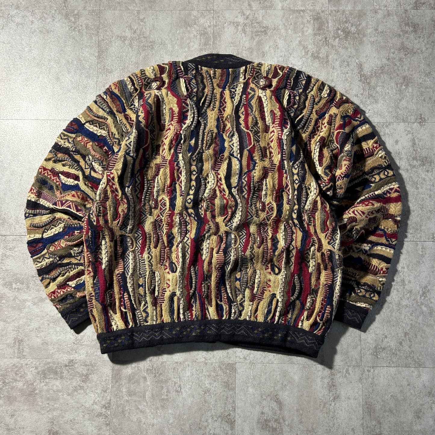 2000s COOGI 3D Knit Cardigan, Made in Australia, Size XL, 100% Cashmere