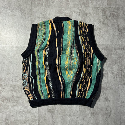 2000s COOGI 3D Knit Vest, Made in Australia, Size M, 100% Cashmere