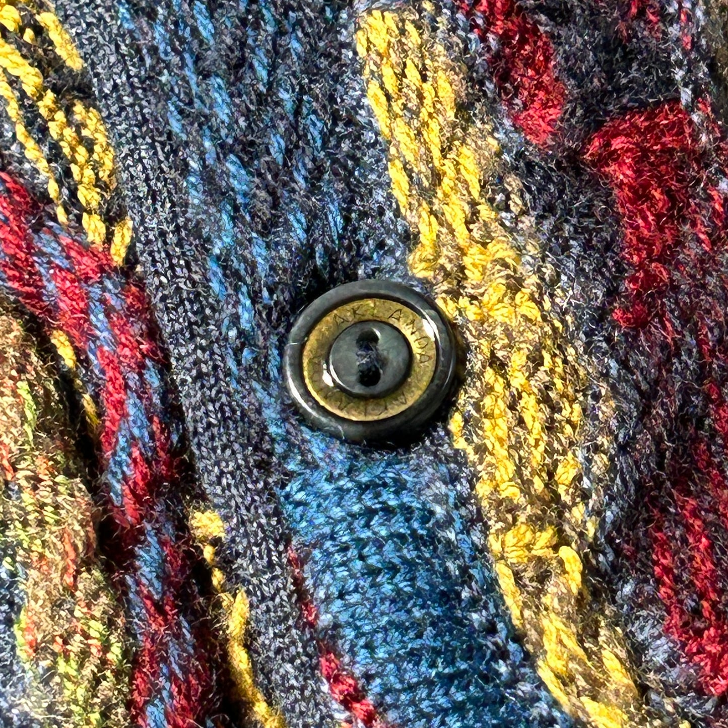 00-90s AKLANDA pure new wool 3D knit cardigan, made in Australia, size L, 100% wool