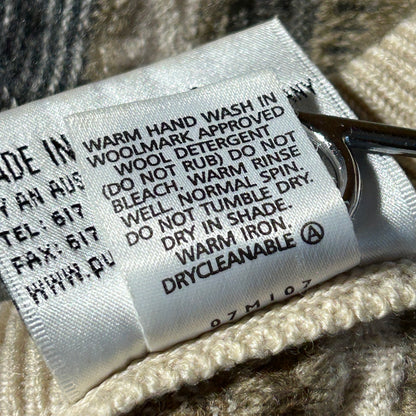 00-90s PULERY AUSTRALIAN CLOTHING CO. pure new wool 3D knit vest, size L, made in Australia, 100% wool