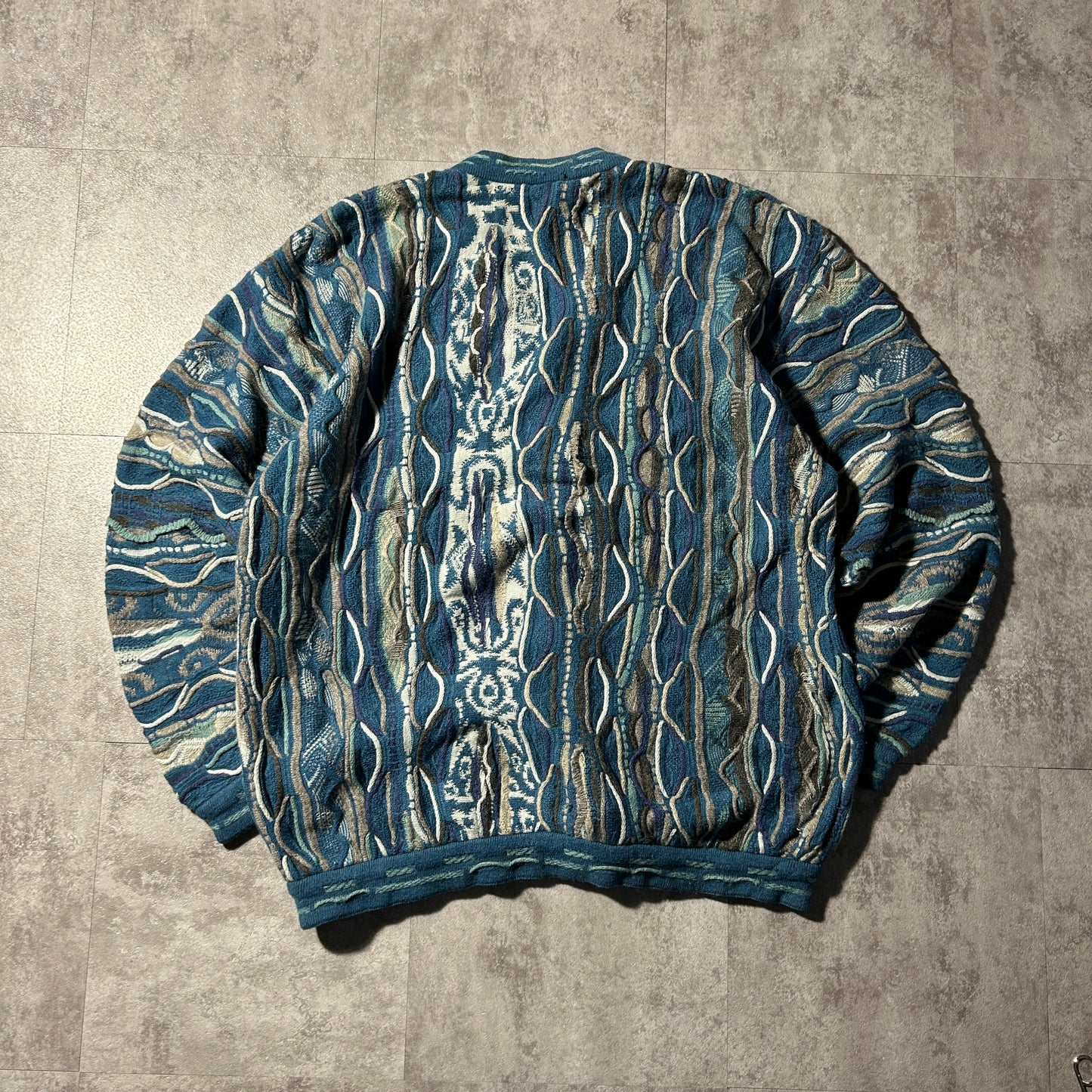 00-90s COOGI 3D Knit Cardigan, Made in Australia, Size M, 100% Cashmere